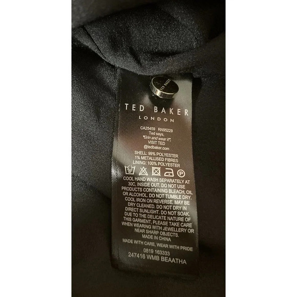 Ted Baker London Women’s 4 US Large Beaatha Metallic Thread‎ Paisley Top Blouse - Picture 7 of 8